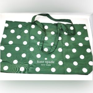 Kate Spade XL tote - green and white polkadot